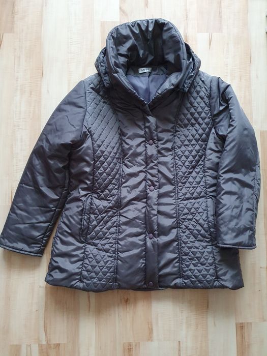 Damska szara kurtka płaszcz - rozmiar XL