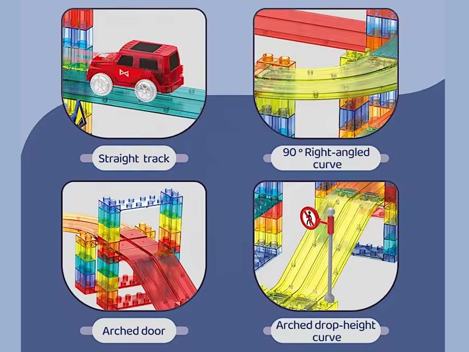 Brinquedos Magneticos conjunto 154 peças circuito de corrida (novo)