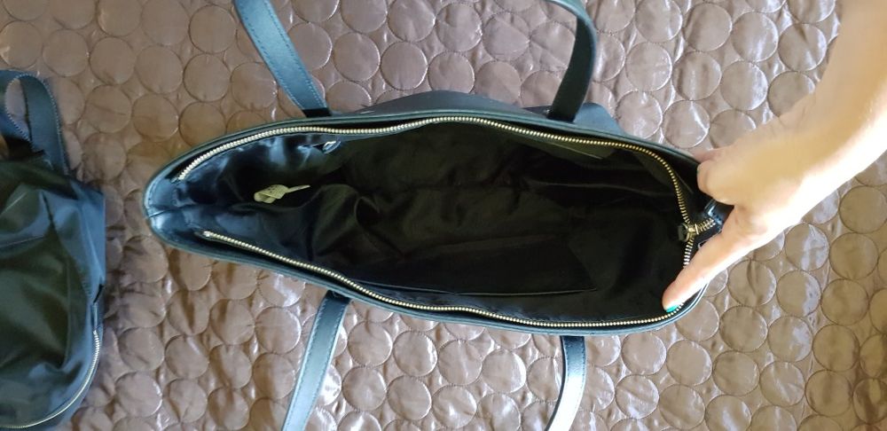 Duża torba torebka oryginalna Valentino czarna eco skóra skórzana