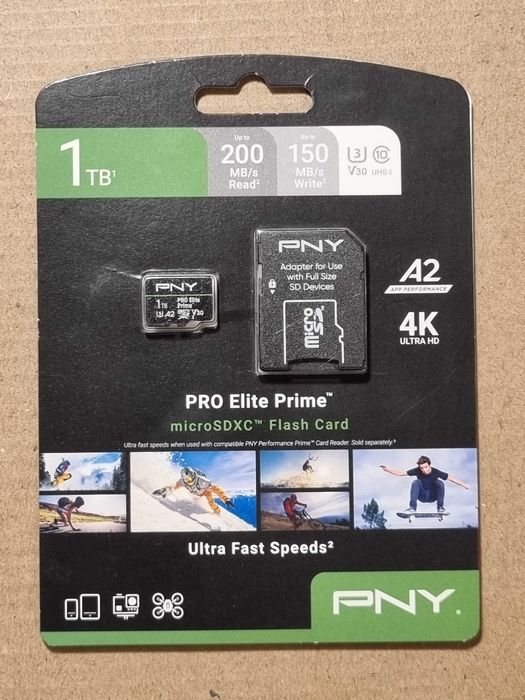 ‼️ 1 Тб Карта Памяти PNY PRO Elite Prime Class 10 U3 V30 microSD 1Tb (200 MB/s чтение / 150 MB/s запись) из США
