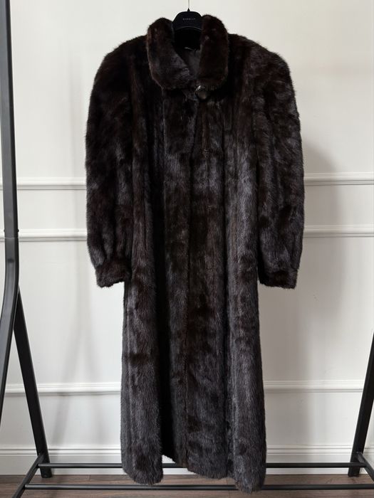 Płaszcz futro Saga Mink norki brązowe L