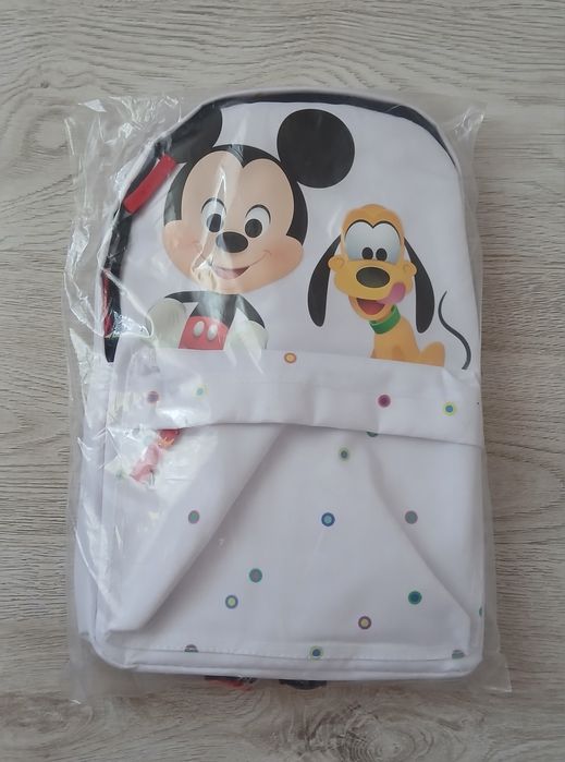 Biały plecak Mickey Mouse