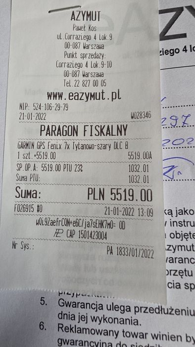 Zegarek Garmin Fenix 7X Sapphire Solar Tytanowo-szary