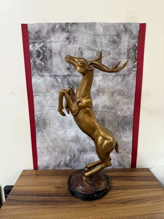 авторская статуетка олень бронза винтаж благополучие символ обновления