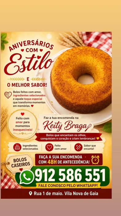 Bolos caseiro e confeitados