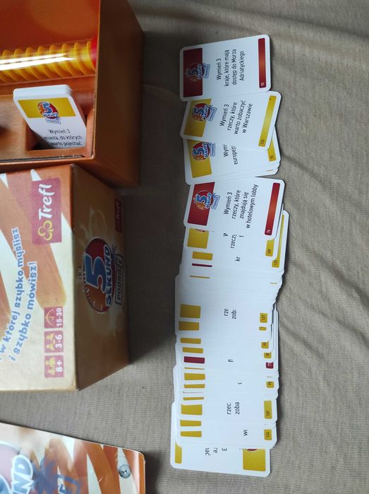 Gra Planszowa karciana towarzyska 5 sekund Podróże Trefl kompletna!