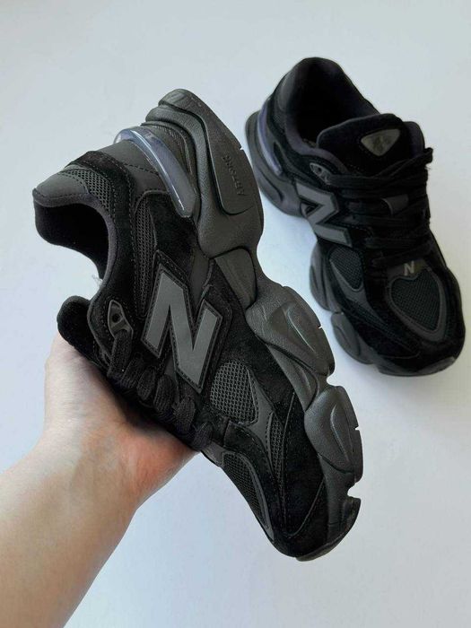 Кросівки New Balance 9060 Black жіночі чоловічі чорні замша сітка демісезон | Нью Беланс замшеві весна осінь унісекс 36 37 38 39 40 41 42 43 44 45