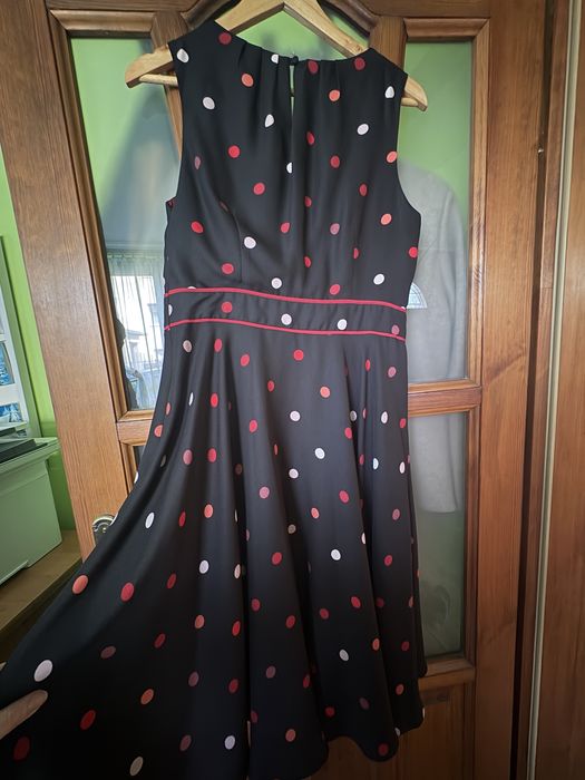 Czarna sukienka w groszki moonson rozm 42 XL