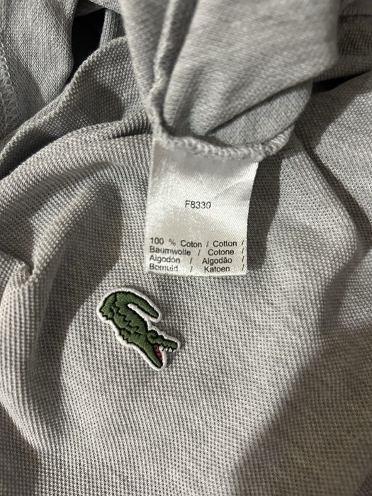 Поло Lacoste slim fit світло-сірий