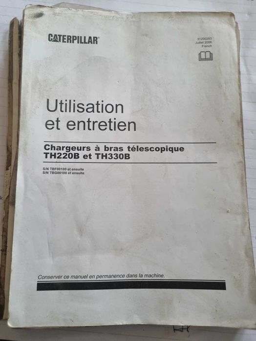 instrukcja obsługi ładowarka teleskopowa CATERPILLAR  TH220B et TH330B