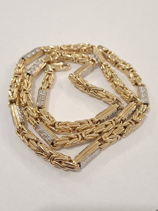 Złoty łańcuszek splot Królewski Grek Pr.585 Nowy 60 cm Dmuchany