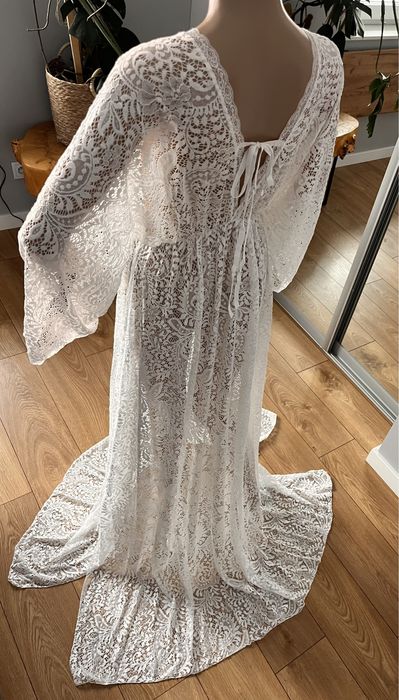 Suknia do sesji ciążowej Boho koronkowa