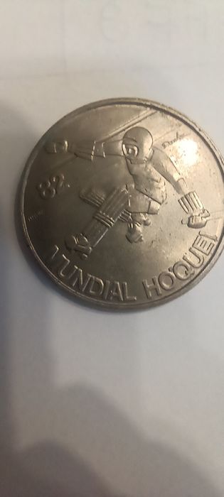 25 escudos mundial de hóquei de 1982 , edição especial comemorativa