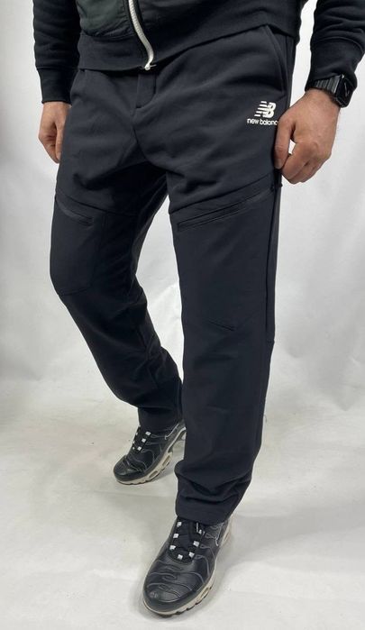 Мужские спортивные штаны New Balance теплые на флисе
