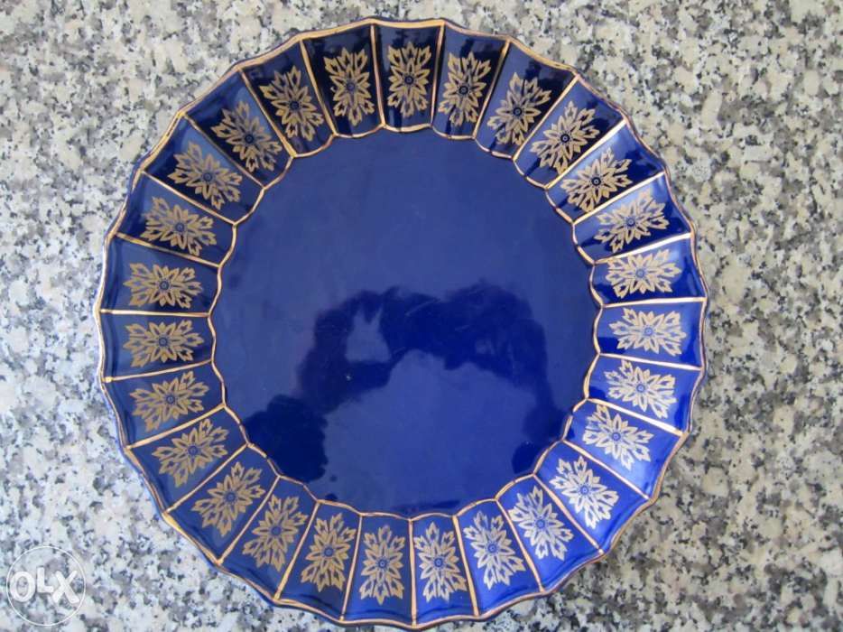 Blue Round Side Table