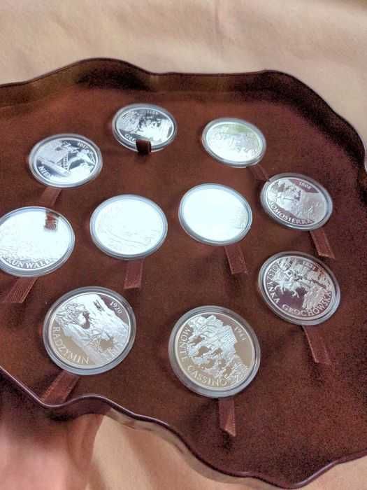 Zestaw 10szt. x 14,14g — Srebro 925 | "Wielkie Bitwy Polaków"