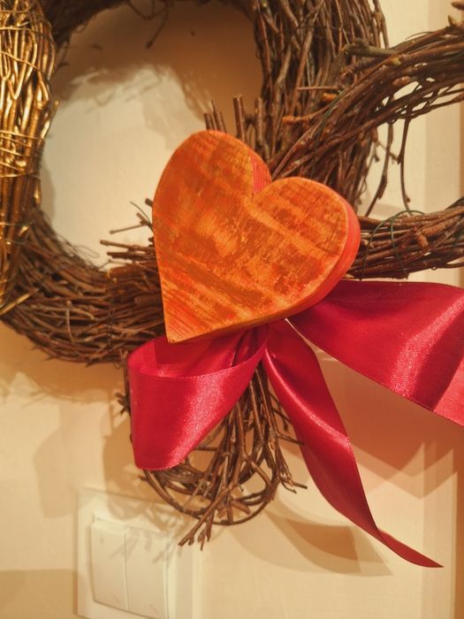 Naturalny wianek WAZKA 40 cm walentynki