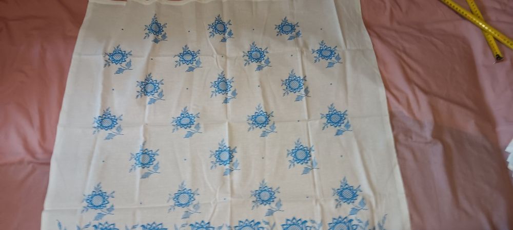 Платки хкстки ссср белые с синими розами хлопок винтаж