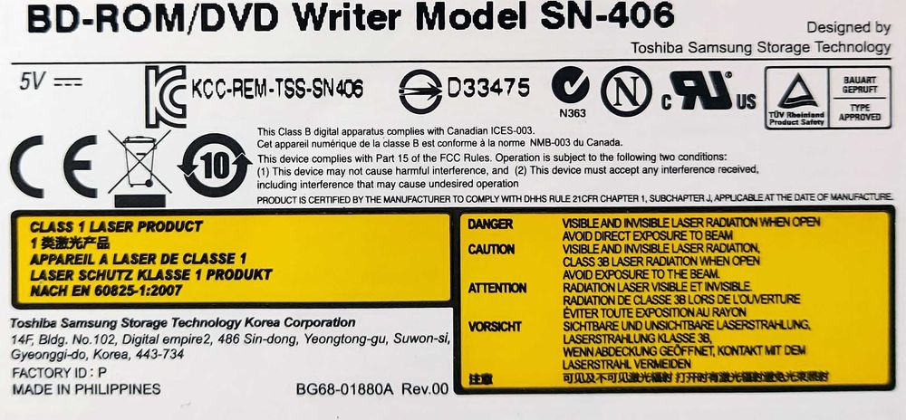 Blu-Ray SAMSUNG USB zewnętrzny napęd nagrywarka DVD-RW