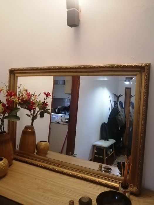 Espelho Antigo Dourado Lindíssimo