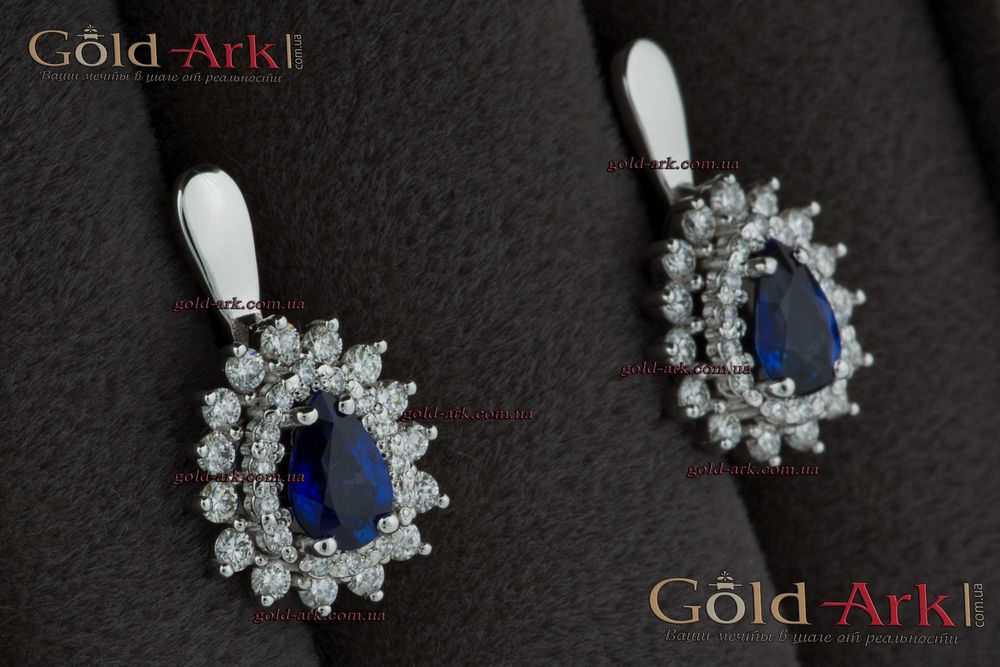 Сережки з сапфірами та діамантами