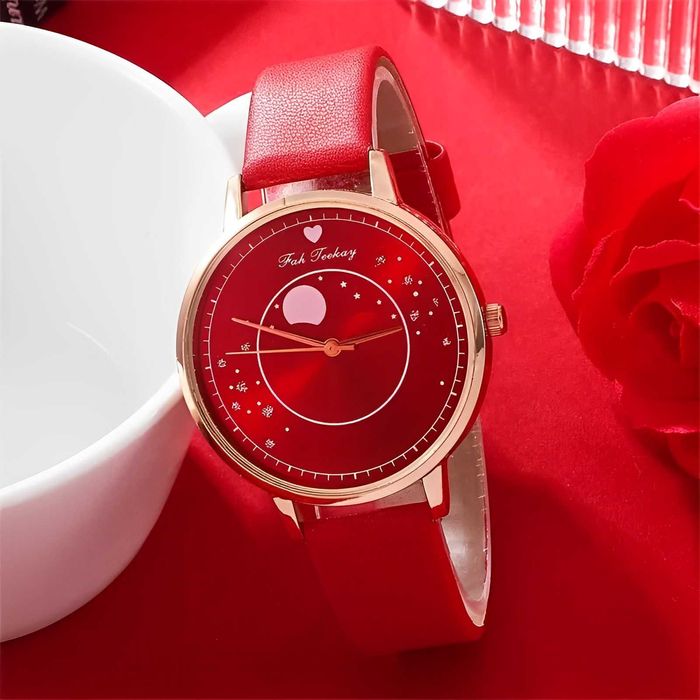 Kit com Relógio Vermelho Rubi