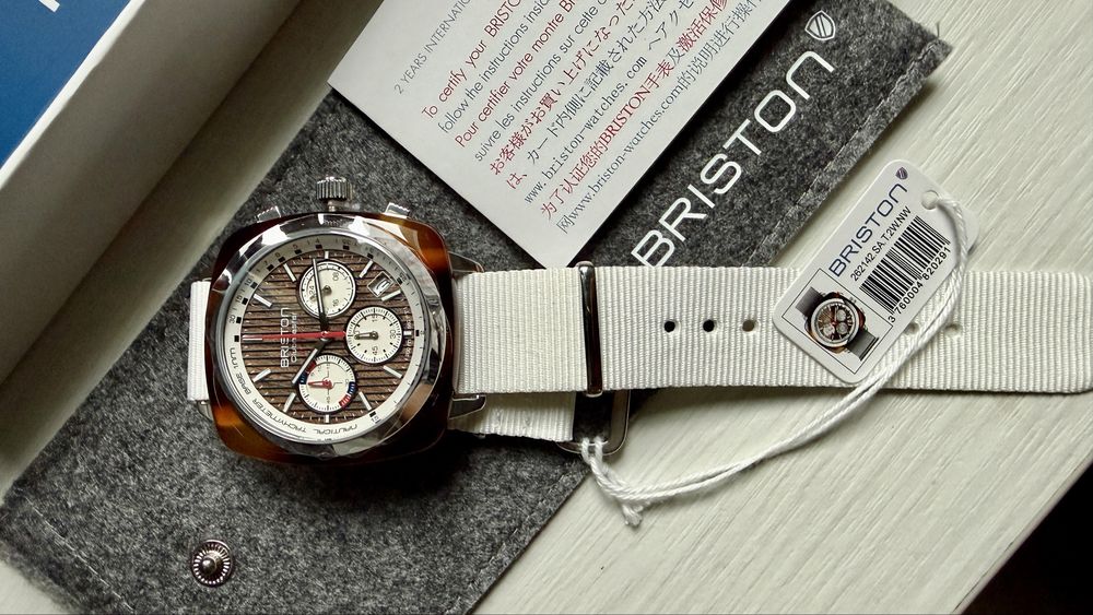 Briston - Clubmaster Regatta - Chrono  - WALNUT / WHITE
