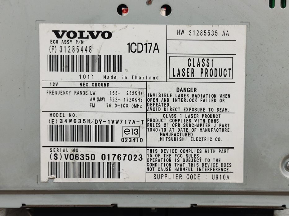 Radio Volvo S40 MK2 Original