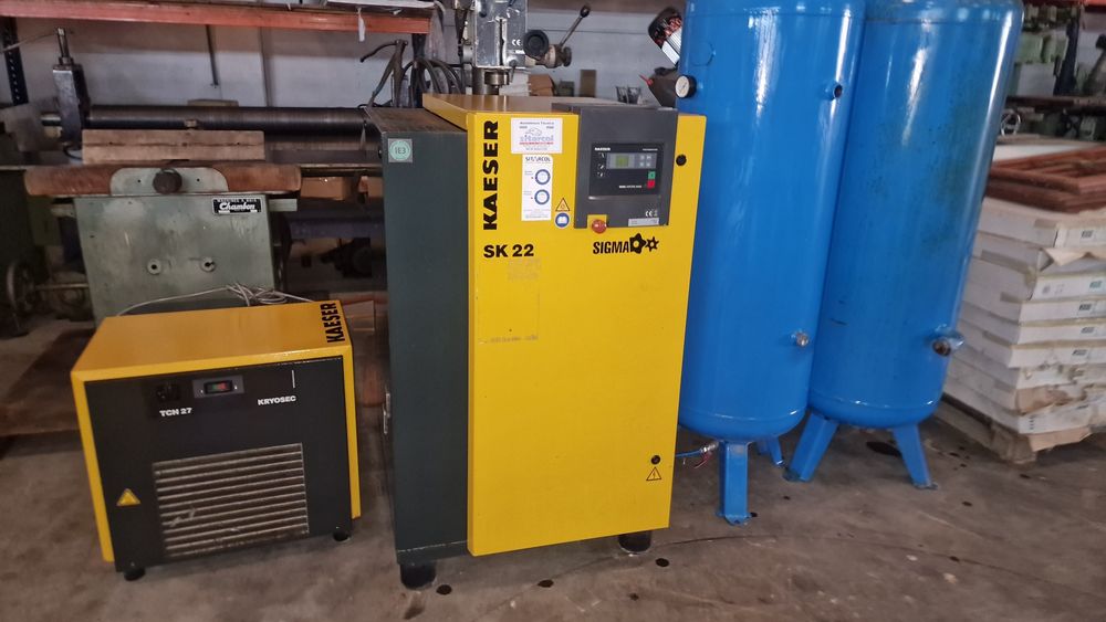 Compressor de parafuso kaeser com 2 depositos secador 12kw