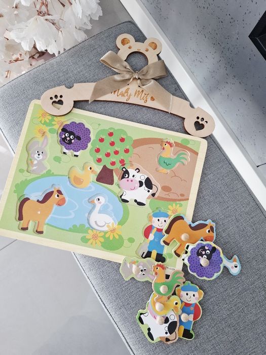 Układanka drewniana dla dzieci zwierzęta puzzle
