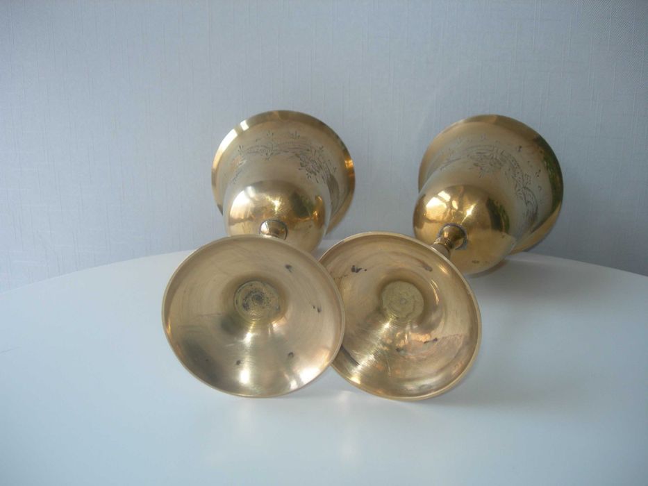 Бокалы, бронза, Англия, большие, 20 см, 2 шт