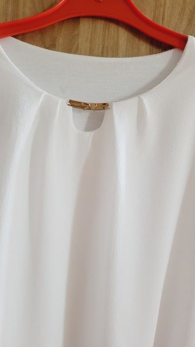 Bluzka damska elegancka biała wizytowa Rozmiar XS