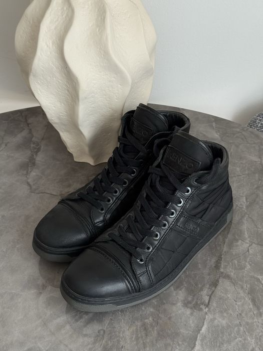 Sneakersy skórzane czarne Kenzo