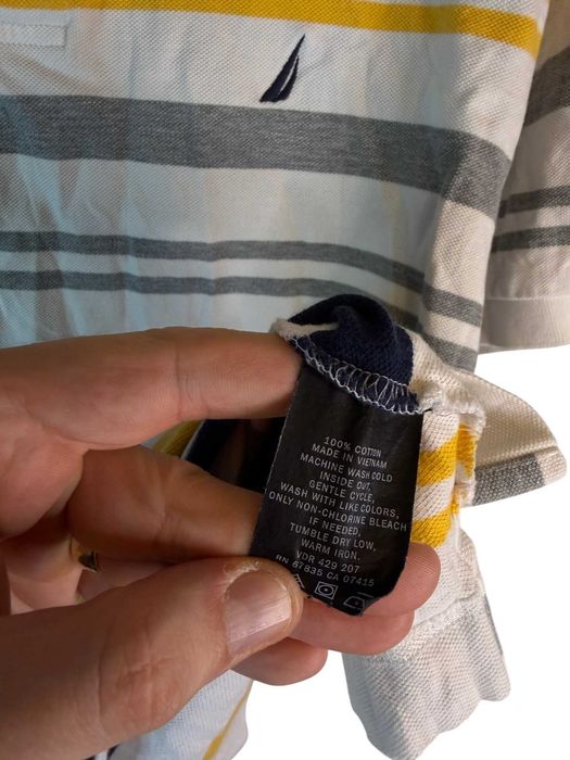 Koszulka polo nautica w paski z logiem l