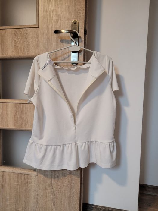 La redoute biała bluzka z falbanką roz XL/XXL