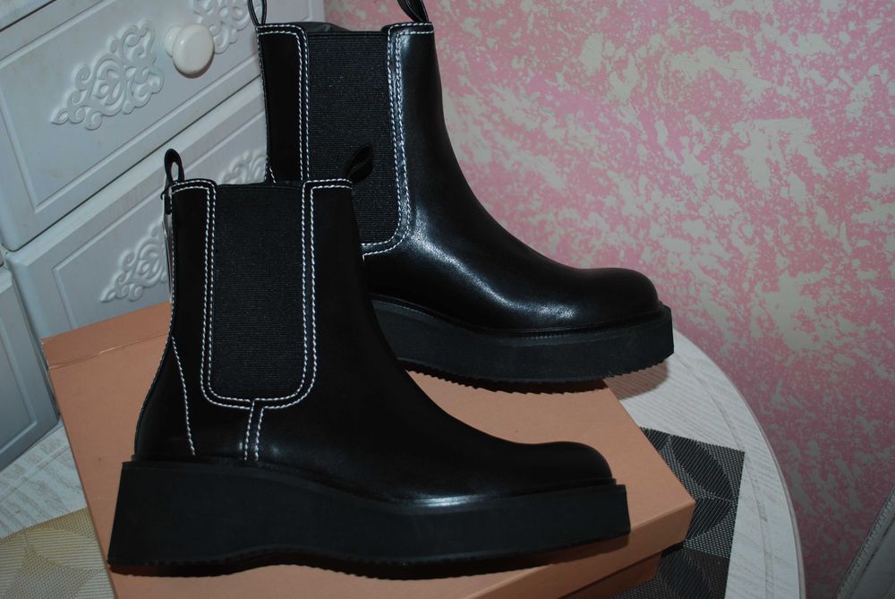 Новые.Ботинки челси-высокие,нат.кожа,раз.40