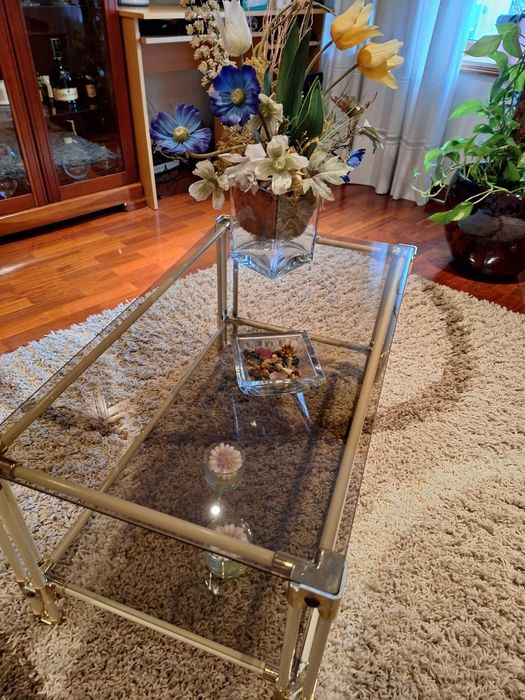 Mesa de centro de sala em vidro