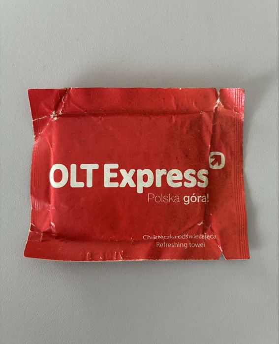 Chusteczka odświeżająca „OLT Express” – unikat kolekcjonerski - nieużywana - oryginalna!