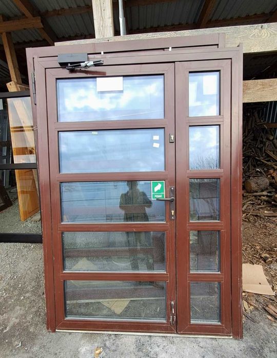 DRZWI Zewnętrzne Aluminiowe Dwuskrzydłowe Wejściowe 150x213cm 2 sztuki