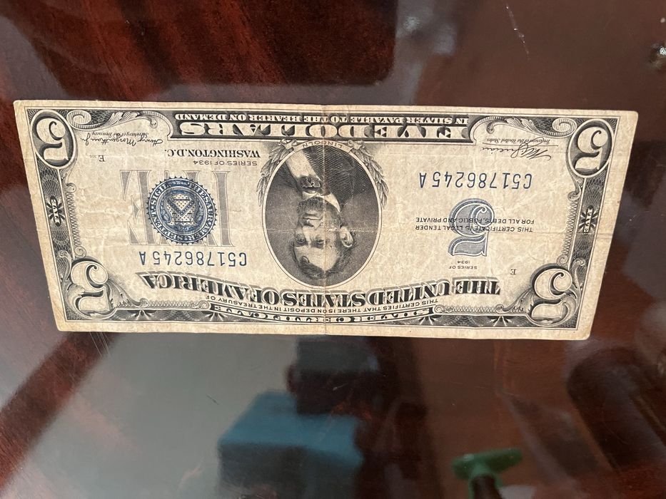 Продам 5 долларів 1934 року!
