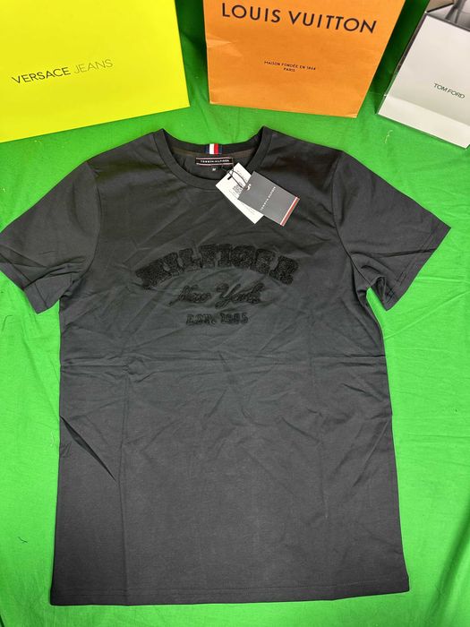 Koszulka męska czarna t-shirt tommy hilfiger koszulka nowość znaczek miękki