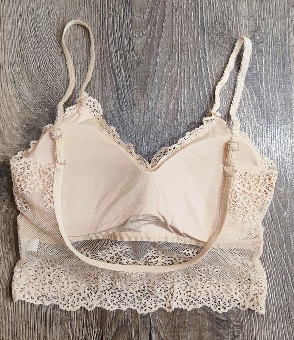 Топ ажурный кружево бюст беж