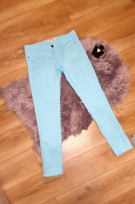 Spodnie jeansy r.M/38 Cropp chillin błękitne lazurowe pastelowe