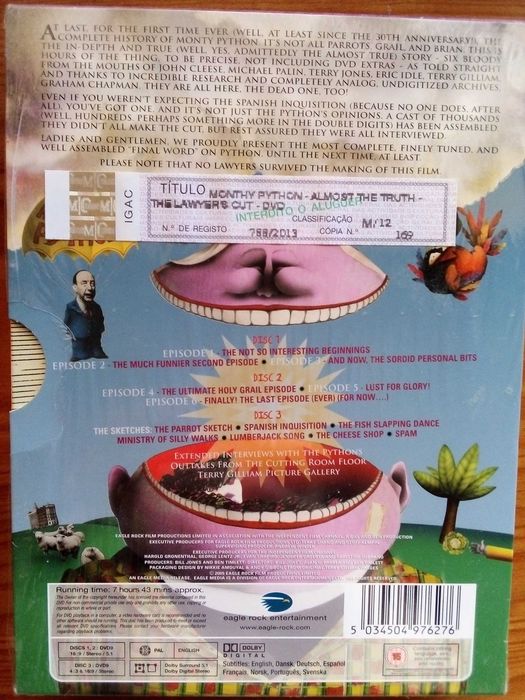 Monty Python Almost The Truth "The Lawyer's Cut" Box 3DVD