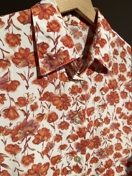 Koszula vintage w kwiaty lata 80 90 retro prl