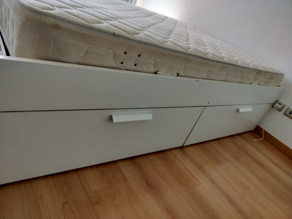 Storage bed with mattress