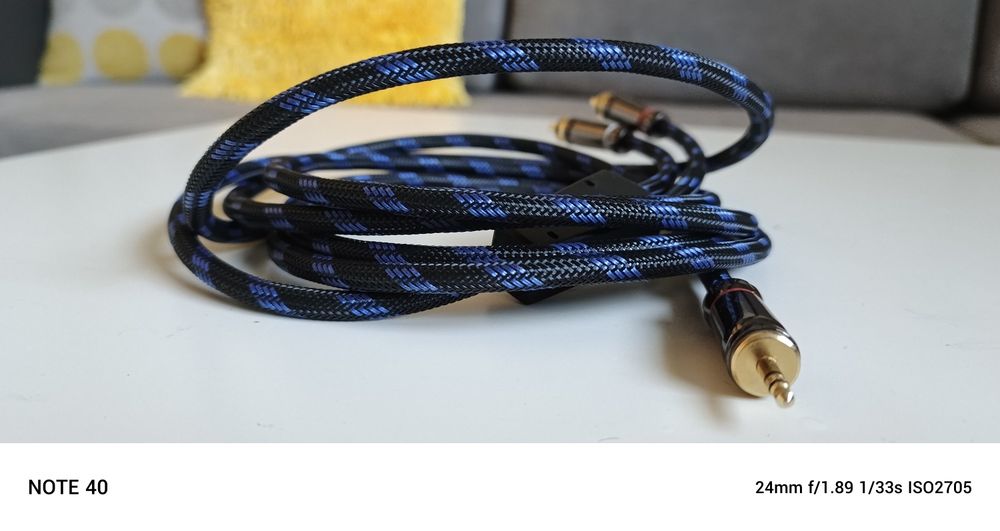 Przewód/kabel AUX, Jack/cinch, długość 2,9m.