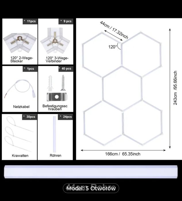 Lampa LED plastry miodu