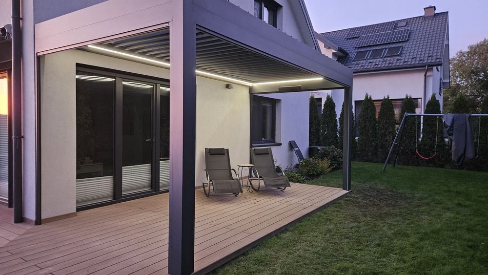 Pergola tarasowa PREMIUM aluminiowa lamelowa NA WYMIAR