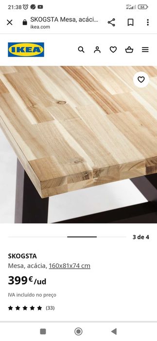 Mesa do IKEA modelo skogsta
